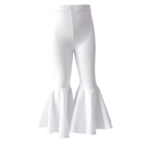 Girls Stretch Bell Bottoms Flare Pants Little B𝐢g Kid Ruffle Bo𝗼tcut Leggings Spring High Waist Yoga Pants