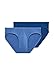 Jockey Men's Underwear Men's Elance Microfiber Bikini - 2 Pack, Ocean Blue/Mimas Blue, 2XL