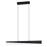 La lampe de table à manger au design rectiligne composée d’une barre de LED diagonale en métal noir dotée d’un couvercle en acrylique satiné se marie à tous les styles d’aménagement intérieur