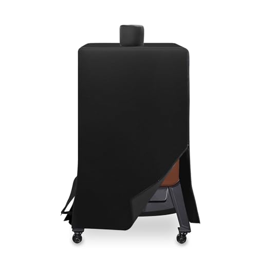 Vertical Smoker Cover For Pit Boss Pellet Smoker 4/5/7 Series,Pro Series 4 Grill Cover Compatible With PBV4PS1,PBV5PW1,PBV4PS2, PBV5P1,73550,73040,73752,PB10739,Weather-Resistant Zipper Design (Black)