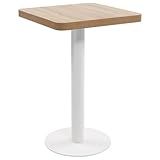 vidaXL Bistrotisch f&uuml;r 2 Personen Bartisch Bartresen Stehtisch Tresentisch Esstisch Tisch K&uuml;chentisch Partytisch Hellbraun 50x50cm MDF