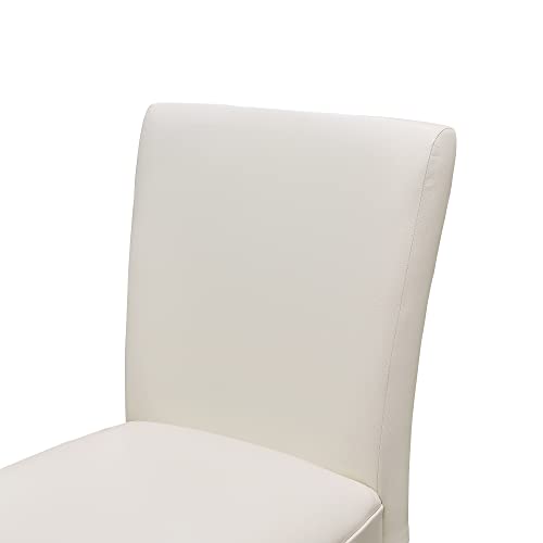 Moderion Counter Chairs, Set Of 2 Bar Stool With Back, 40” Dinning Chairs With Waterproof Surface And Solid Wood Legs, Breathing Leather, Upholstered Chairs,Holds Up To 250 Lbs Ivory White Zby1331Wt #TOP5