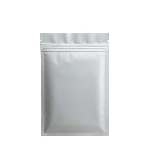 Sachet zip blanc 10x15cm thermoscellable en aluminium mat pour conservation lot de 100