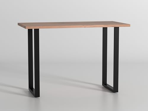 G Fine Furniture Wooden Study Table for Adults | Work from Home Computer/Laptop Writing Desk | 45X22X30 Inch | Solid Acacia Wood & Metal Legs(Brown & Black)