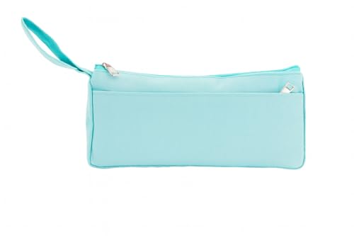 Estojo Organizador Escolar em Tecido – Modelo Retangular com Zíper, Capacidade Ampliada para Materiais (Azul)