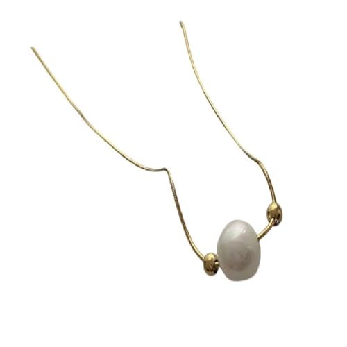 Collier femme acier inoxydable perle chaîne de clavicule dorée bijoux tendance