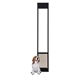 PetSafe Sliding Glass Pet Door - No-Cut DIY Install Doggy Door for Renters - Aluminum Frame - Adjustable Height 75 7/8" to 81" - Ideal for Large Dogs Up to 100 lb - Black