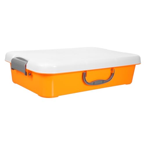 GARIOUANS Caja de Almacenamiento de Bandeja de Arena para Caja de Arena portátil con Tapa contenedores de Almacenamiento artesanales Sandbox para páginas Naranja