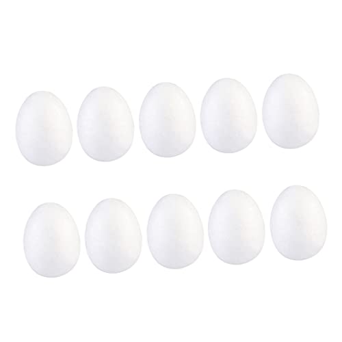 FRCOLOR 50 Piezas Huevos de Espuma Sólidos para Decorar Pascua DIY Manualidades Infantiles Blancas
