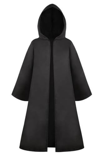 ALIZIWAY Jedi Costume Kids Obi Wan Kenobi Cosplay Tunic Robe Lightsaber Anakin Skywalker Halloween Costume with Light Sword Y128BK-L