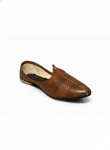 Image of Vestra Aura Ventura Men's Ethnic Mojari Premium Handmade Traditional Footwear Laser Cuts