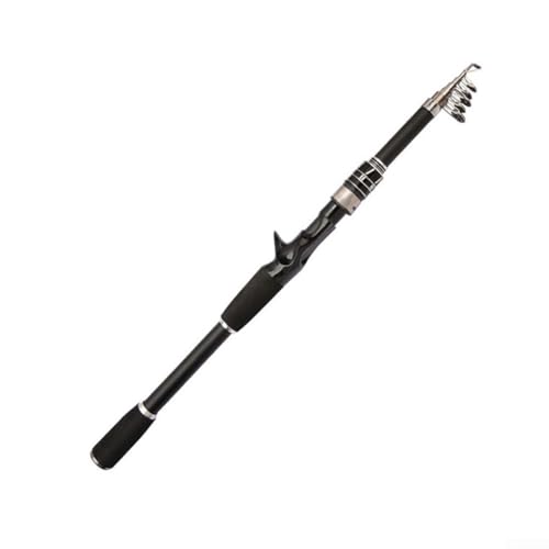 La caña de pescar telescópica portátil, el acero inoxidable de la fibra de carbono guía poste telescópico con la longitud retraída para la pesca (E)