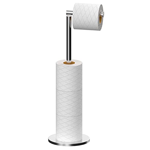 Topsky Free Standing Toilet Roll Holder, Stainless Steel Anti Rust Toilet Paper Holder for 4-5 Jumbo Rolls