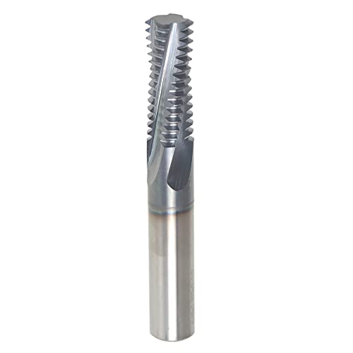 Image of kimllier 5 /8-11 Carbide Helical Flute Thread Mills 4 Flute 0.490 Inch Cutting Diameter 3-1 /2 Inch Overall Length, Carbide Thread Mill TiALN Coated