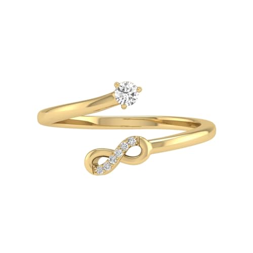 TimeLess Classics Women's Natural Diamond Infinity Promise Ring in 14K White and Yellow Gold - Ring For Birthday, Valentine's Day4