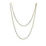 FANTIKAXW Collar de doble capa con cadena de serpiente cuadrada de 120cm y 49 pulgadas chapado en oro, unisex para hombres, joyería de moda para mujeres