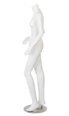 Headless Female Mannequin Stand - White Plastic Dress Form For Display (64.2" Height) - View #3