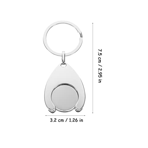 BESPORTBLE Trolley Token Keyring UK Pound Coin Size, Anti-Rust Metal Shopping Cart Remover Key for Supermarket Locker Gym - Image 2
