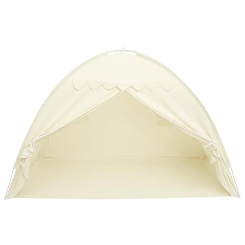 KTZCTPCA Bed Canopy Tent Versatile Blackout Sleeping Tent Sturdy Large Privacy Space Sleeping Drafty Room for Child Playing(Beige)