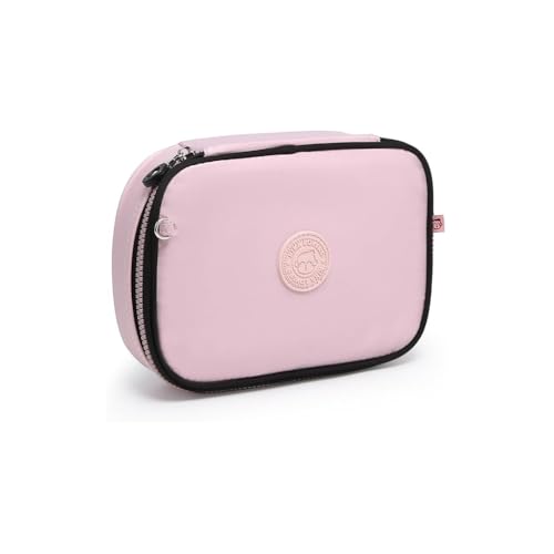 Estojo Quadrado Tie Dye Roxa, Poliéster, 26x16,5x6cm, 2,5 Litros, 13 Espaços para Lápis, com Bolso de Redinha