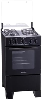 Fogão Atlas 4 bocas preto com forno limpa fácil Coliseum Plus - F...