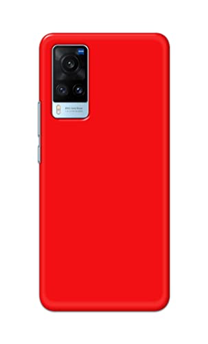 Image of Printed Hard Back Cover Case for Vivo X60 Back Cover (Plain Red) -1803