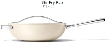Caraway Non-Stick Stir Fry Pan - 12” Wok-Inspired Pan - Free From Forever Chemicals - High-Sloped Walls - Stainless Steel Handles - Sage - Thumbnail 3