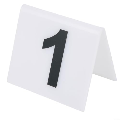 Plaque de numéro de table en acrylique 1 à 40 blanc et jaune format V - 6