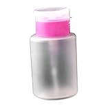 Beavorty Botella de Presión para Uñas Dispensador Reutilizable de Plástico para Removedor y Alcohol Diseño Anti-fugas Práctico para Manicura y Maquillaje Color Rosa