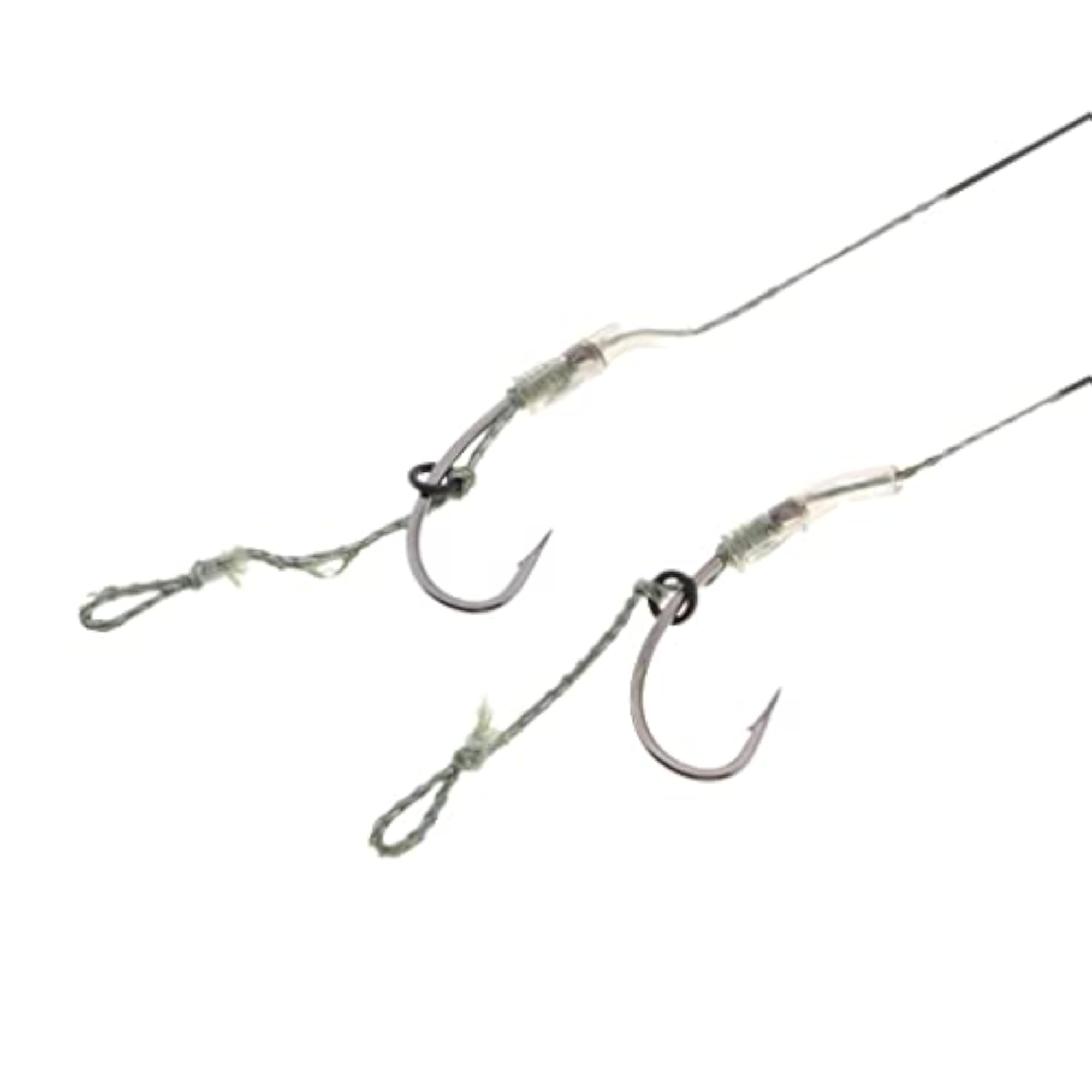 2pcs Carp Fishing Hair Rigs with Braided Line