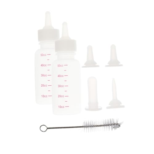 SEWOART Ergonomic Dog Nursing Bottles Cat Feeding Bottles Pet Feeders Brush for Newborn Pets