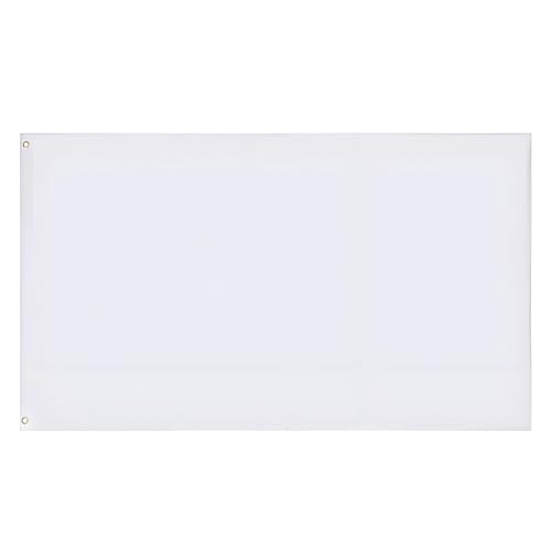2x3 Foot Solid White Flag Vivid Color Fade-Resistant White Flags Double Stitched Plain Blank Flags to Decorate with Brass Grommets