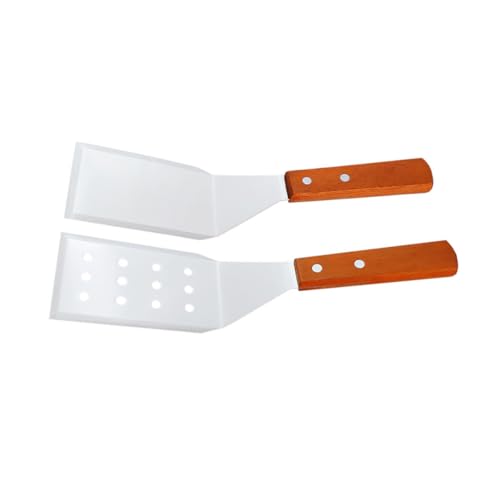 Cabilock 2pezzi Spatola Cucina in Acciaio Lucidata Specchio Paletta per Pizza e Formaggio Raschietto da Forno Utensile per Torte e Bistecche Facile da Pulire e Resistente all Usura