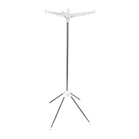 Relaxdays Bügelwäscheständer, für 27 Bügel, klappbar, 15 kg belastbar, Wäschestandtrockner, HxD:143x56 cm, weiß/Silber