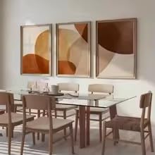 LMAIWANG Tableau sur toile, impressions contemporaines, affiche abstraite terracotta et beige pour salon, chambre, décoration scandinave (60x90cmx3/sans cadre)