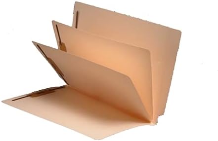 Manila Classification Folders - 14pt, 4 Top Fasteners & 1 Divider, 2 Expansion, 1/2W Reinforced End Tab