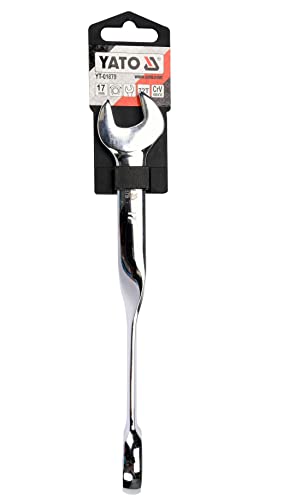 Yato YT-01879 Combination Ratchet Spanner, Twisted Construction, Size 17mm, Chrome - Image 3