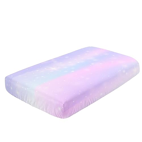 Image of Crib Bedding Set,3pcs Nursery Crib Bedding with Comforter Crib Sheet & Crib Skirt,Lovely Unicorn Flowers Printed Nursery Bedding for Baby Boys and Girls(Purple Unicorn)