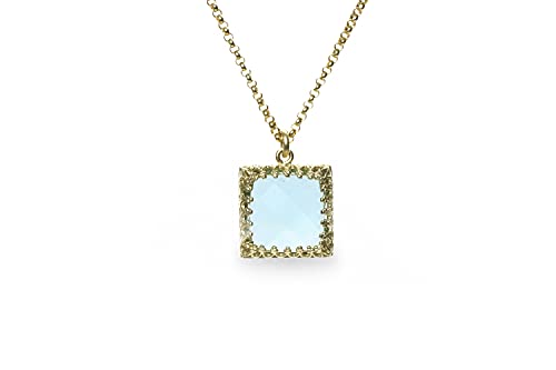 Collier topaze bleue cadeau de naissance personnalisé - 3