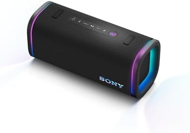 Sony ULT Field 5, Altavoz portátil Bluetooth Potente, 25 H de batería, 2 Modos ULT Power Sound, Resistente al Agua y al Polvo, 360 Luces, Correa Extraible para el Hombro, Compacto, Negro