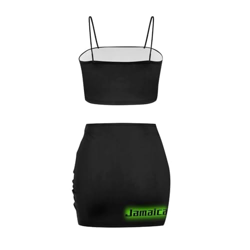 Image of 2025 Sexy Spaghetti Strap Crop Tops and Bodycon Skirt Casual 2 Piece Set S-4XL