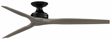 Spitfire - 3 Blade Flush Ceiling Fan-21.08 Inches Tall and 64 Inches Wide-Black Finish-Weathered Wood Blade Color