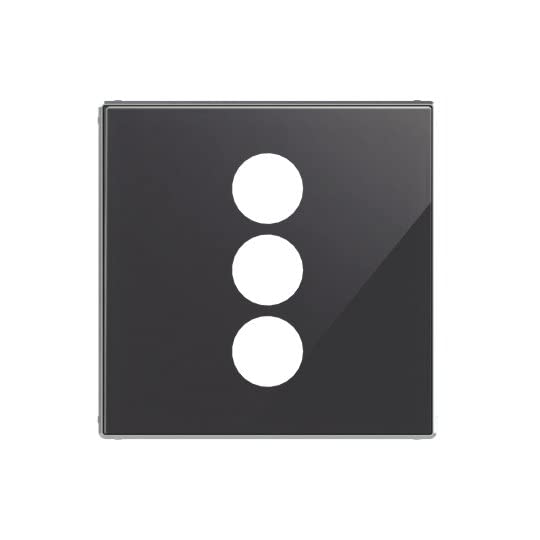 Tapa cristal negro toma VDI Niessen 8555.3 CN ideal para salones modernos