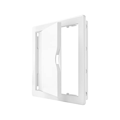 VONLIS Inspection Flap 100 x 100 mm Inspection Door 10 x 10 cm Plastic Drywall Plasterboard Maintenance Flap White Suitable for Wet Rooms Flush-Mounted Flap - Image 2