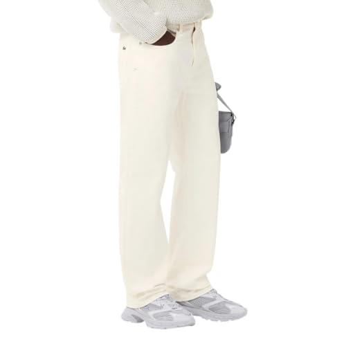 Lacoste Men's 5 Pocket Straight Cut Indigo Jeans, Flour, 36/322