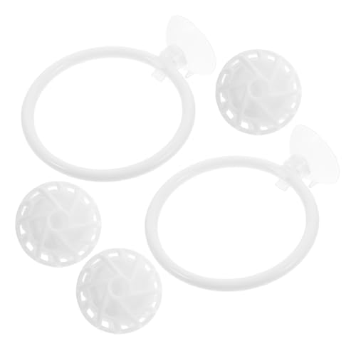 FONDOTIN 1 セット ベタトレーニングリング 用オーシャンボール 肥厚した海の玉 研磨サンドペーパー フィルター ベタフィッシュエクササイズデバイス ベタエクササイズループ Abs 白い