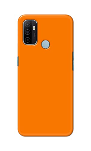 Image of Plain Orange Hard Back Case Cover for Oppo A53 (2020) / A53S (2020) / Oppo A32 (2020) / Oppo A33 (2020) Back Cover -(J5) VNS2229