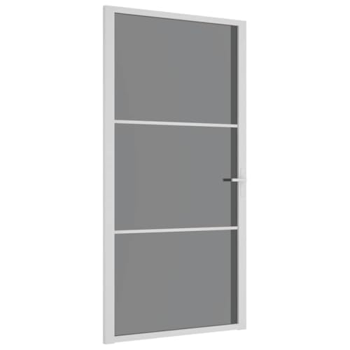 vidaXL Puerta Interior Corredera Entrada Corrediza Deslizante Cuarto de Baño Sala de Estar Salón Habitación Vidrio ESG y Aluminio Blanco