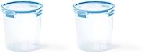 Emsa 508553 Clip & Close Frischhaltedose | Rund | 2,0 Liter | Clip-Verschluss | Kunststoff | Transparent/Blau, 1 Stück (2er Pack)