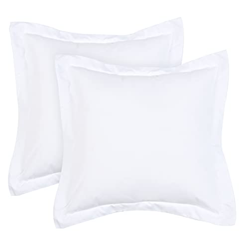 Almohadas, Home PHF Euro - Fundas de almohada europeas de 26 x 26 pulgadas, juego de 2 fundas de almohada europeas de microfibra lavada, resistentes a las arrugas y a la...